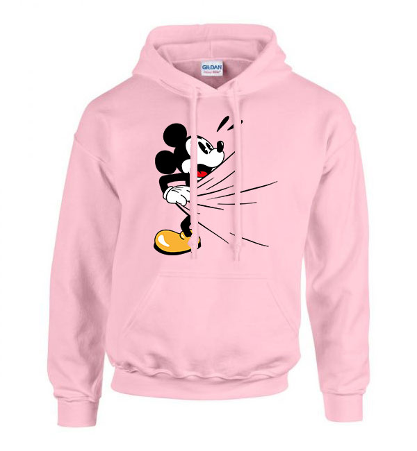 mickey egér zuhanyzik Rózsaszín Férfi Kapucnis Pulóver