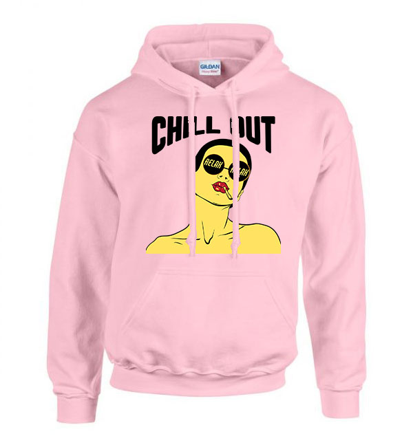 chill out relax girl Rózsaszín Férfi Kapucnis Pulóver