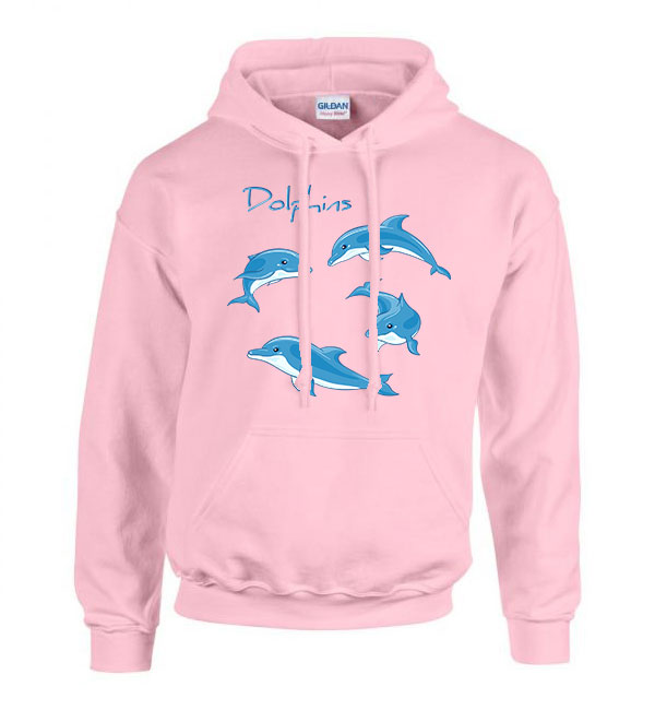 delfin delfines Rózsaszín Férfi Kapucnis Pulóver