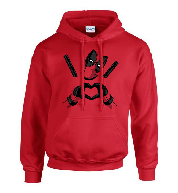 Deadpool Piros Férfi Kapucnis Pulóver