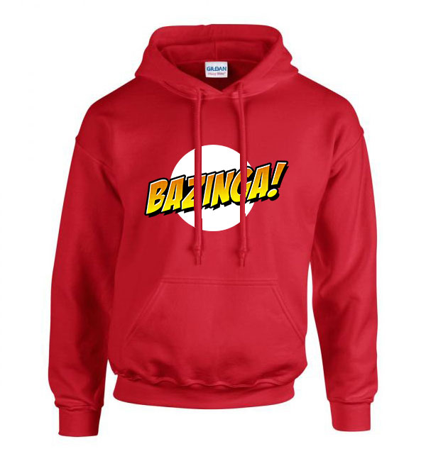 agymenők bazinga sheldon big bang theory Piros Férfi Kapucnis Pulóver