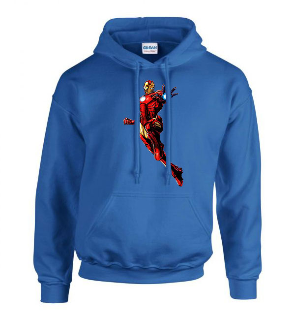 vasember iron man avengers bosszúállók Kék Férfi Kapucnis Pulóver