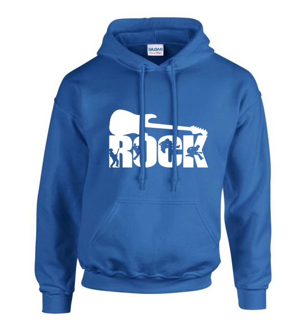 rock gitár gitáros Kék Férfi Kapucnis Pulóver