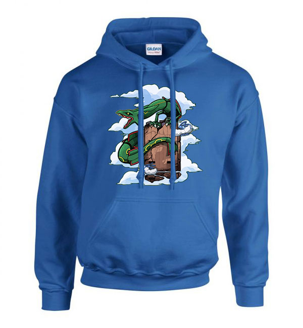 Pokemon rayquaza Kék Férfi Kapucnis Pulóver