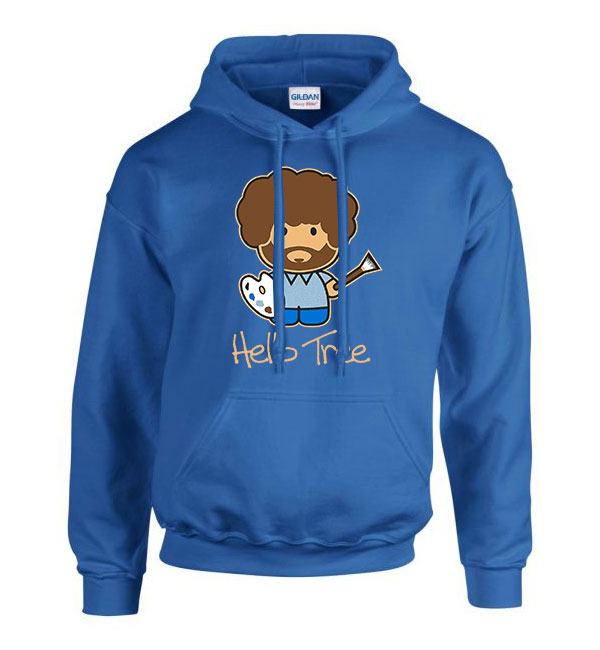 Bob Ross festészet festő Kék Férfi Kapucnis Pulóver