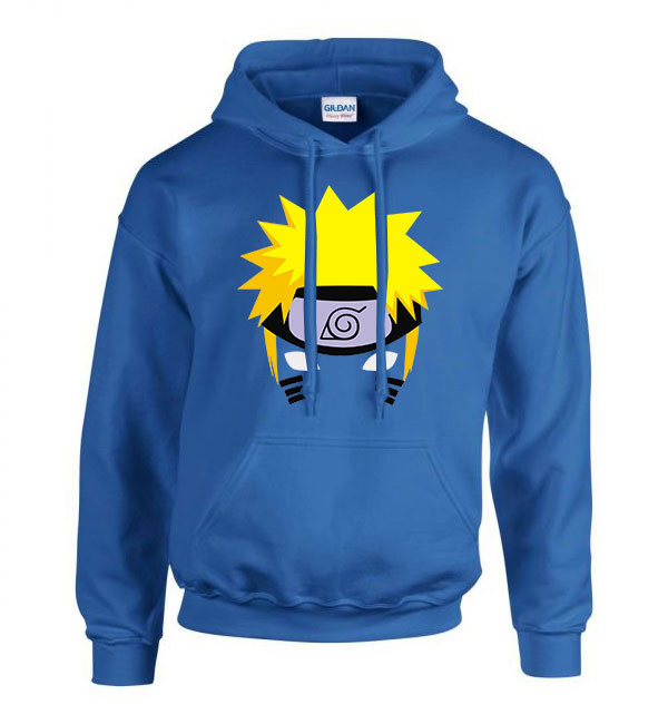 naruto Kék Férfi Kapucnis Pulóver