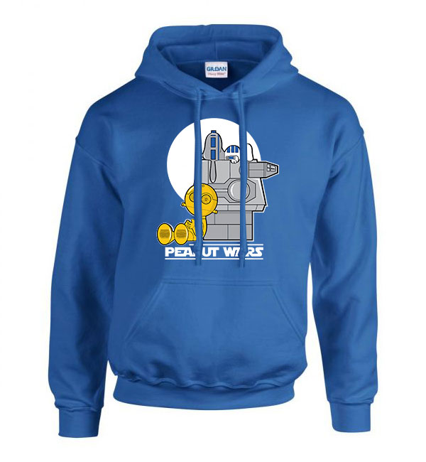 star wars c2po r2d2 Kék Férfi Kapucnis Pulóver