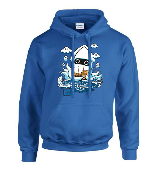 super mario octopus Kék Férfi Kapucnis Pulóver