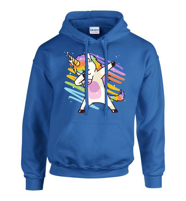 dabbing unikornis Kék Férfi Kapucnis Pulóver