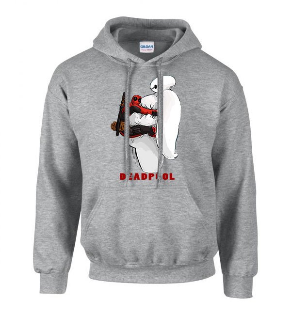 Deadpool Baymax Sportszürke Férfi Kapucnis Pulóver