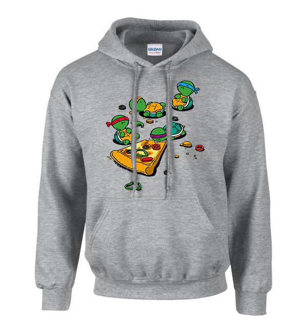 Tini Ninja Teknőcök TMNT Sportszürke Férfi Kapucnis Pulóver