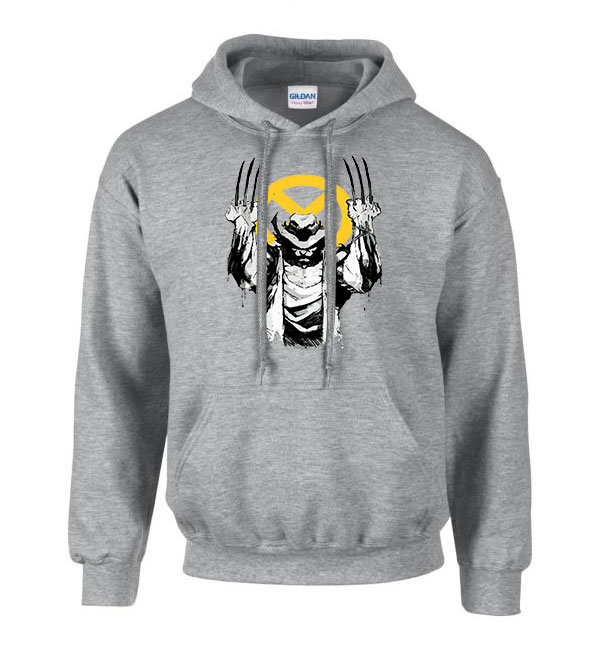 x-men rozsomák wolverine Sportszürke Férfi Kapucnis Pulóver