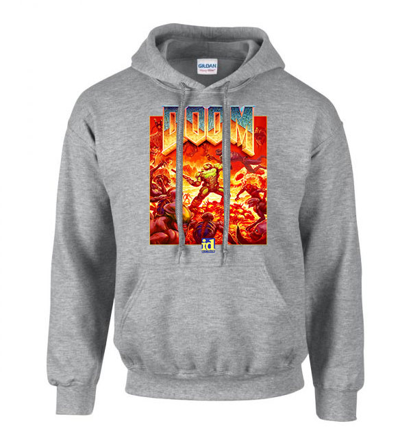 doom Sportszürke Férfi Kapucnis Pulóver