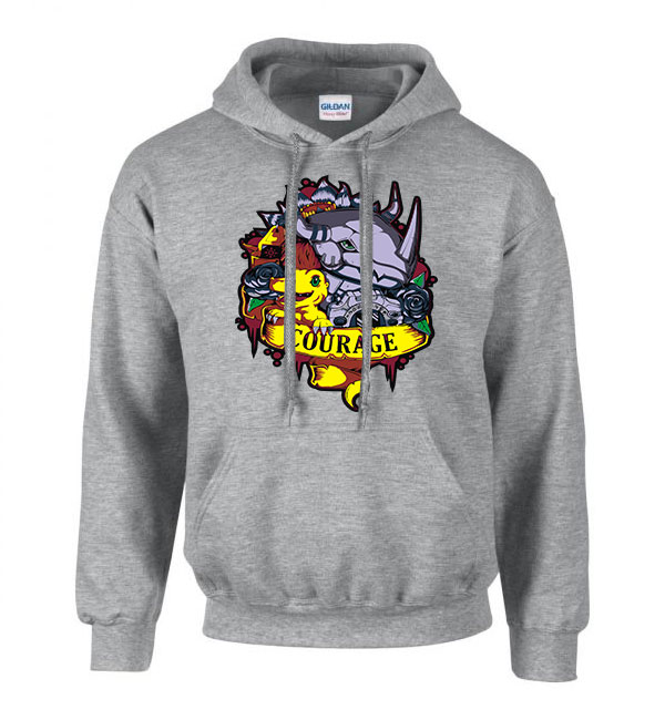 digimon agumon Sportszürke Férfi Kapucnis Pulóver