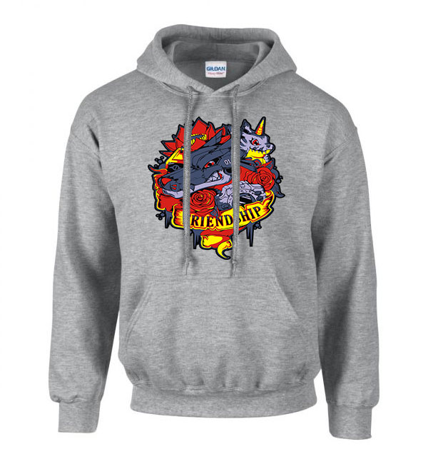 digimon gabumon Sportszürke Férfi Kapucnis Pulóver