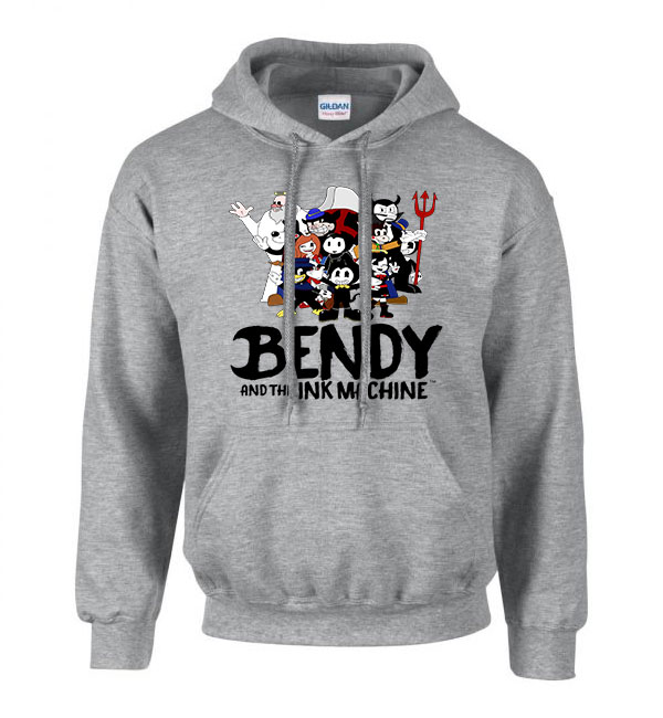 bendy and the inkmachine Sportszürke Férfi Kapucnis Pulóver