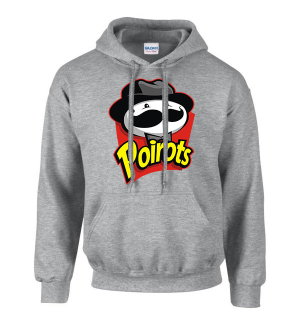 pringles humor poirot Sportszürke Férfi Kapucnis Pulóver