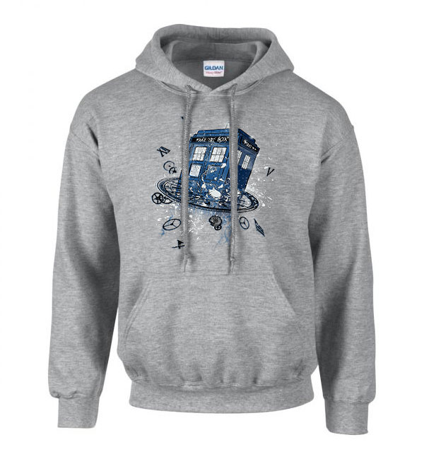 tardis dr who ki vagy doki Sportszürke Férfi Kapucnis Pulóver