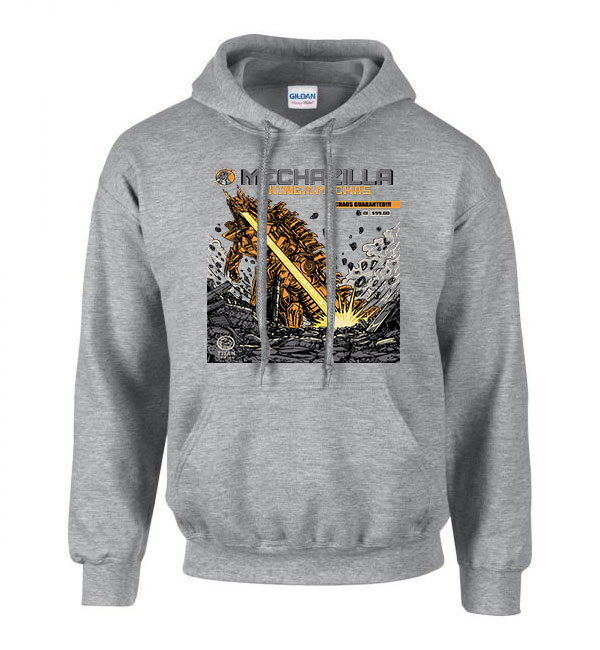 godzilla Sportszürke Férfi Kapucnis Pulóver