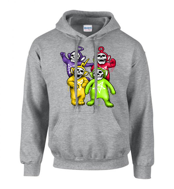 teletubbies koponya Sportszürke Férfi Kapucnis Pulóver