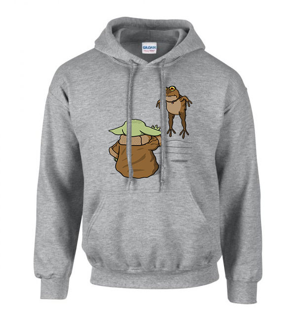 baba yoda baby yoda béka Sportszürke Férfi Kapucnis Pulóver