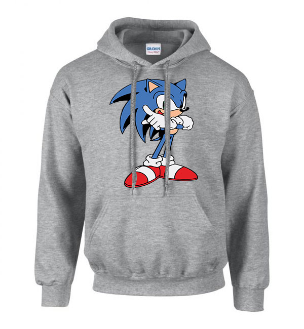 sonic Sportszürke Férfi Kapucnis Pulóver
