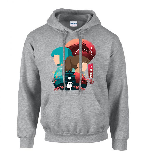 spirited away Sportszürke Férfi Kapucnis Pulóver