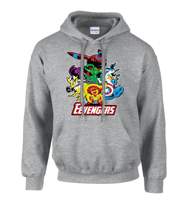 pokemon eevee Sportszürke Férfi Kapucnis Pulóver