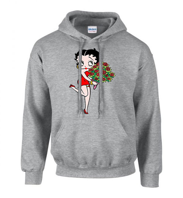 betty boop Sportszürke Férfi Kapucnis Pulóver