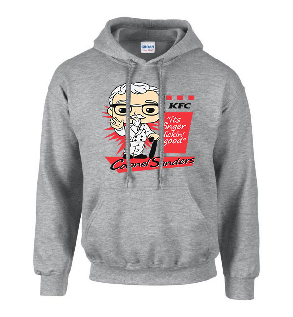 kft colonel sanders Sportszürke Férfi Kapucnis Pulóver