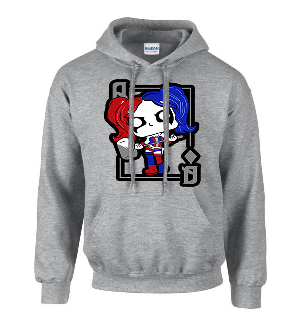 harley quinn Sportszürke Férfi Kapucnis Pulóver