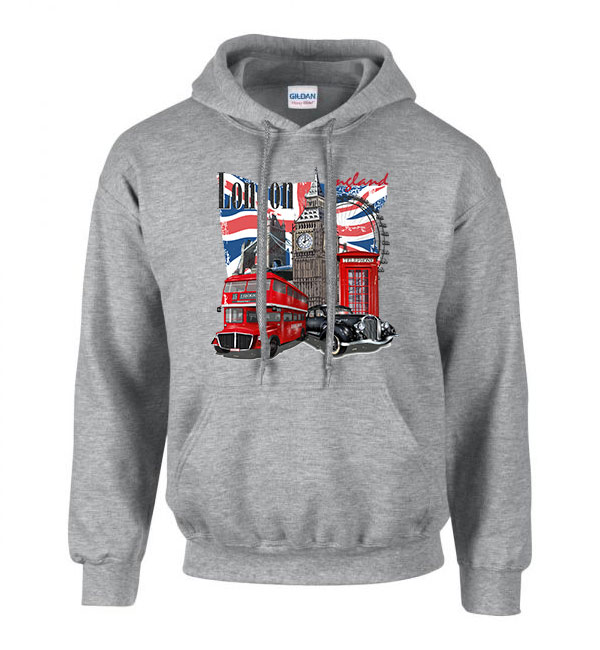 London anglia nagy britannia england Sportszürke Férfi Kapucnis Pulóver