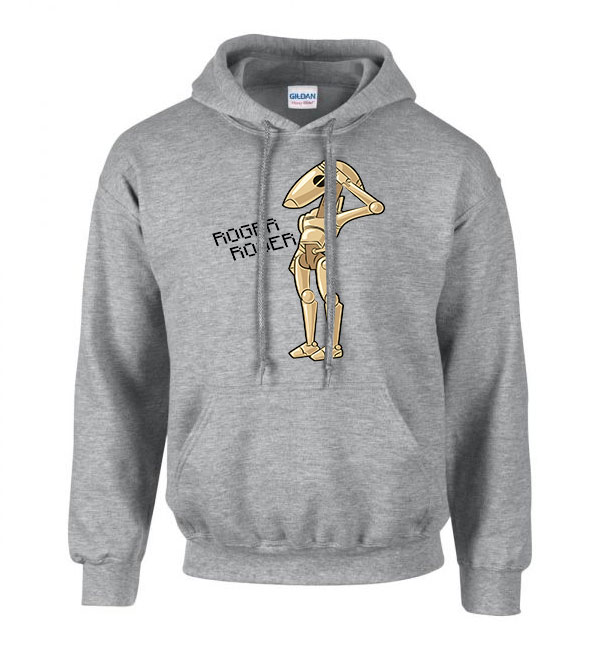 star wars roger droid Sportszürke Férfi Kapucnis Pulóver