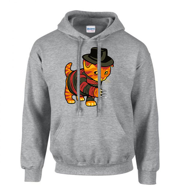 Freddy Krueger Macska Sportszürke Férfi Kapucnis Pulóver