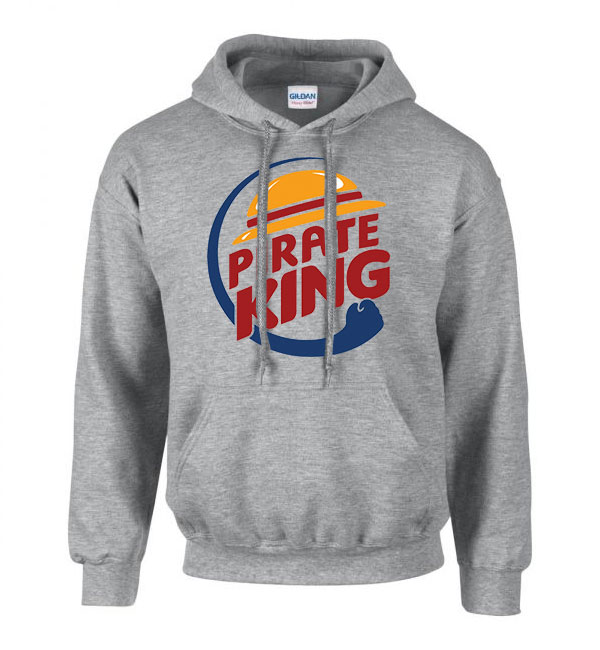 One Piece Pirate King Sportszürke Férfi Kapucnis Pulóver