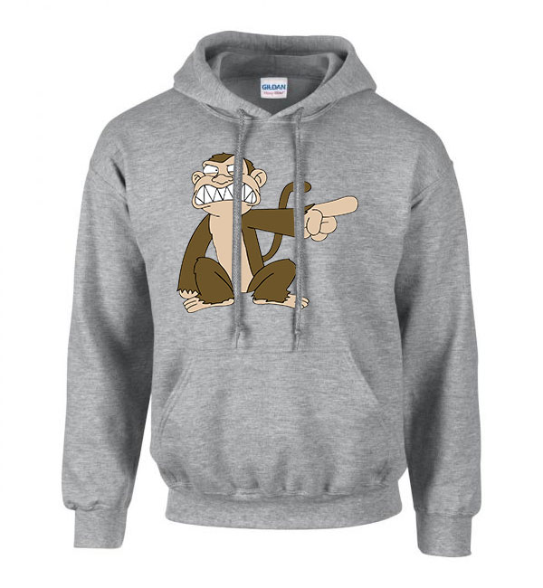Family Guy Evil Monkey Gonosz Majom Sportszürke Férfi Kapucnis Pulóver