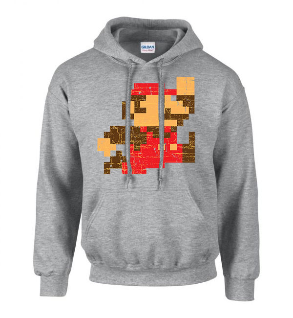 super mario Sportszürke Férfi Kapucnis Pulóver