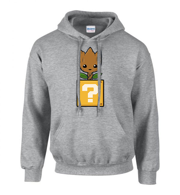 groot super mario Sportszürke Férfi Kapucnis Pulóver