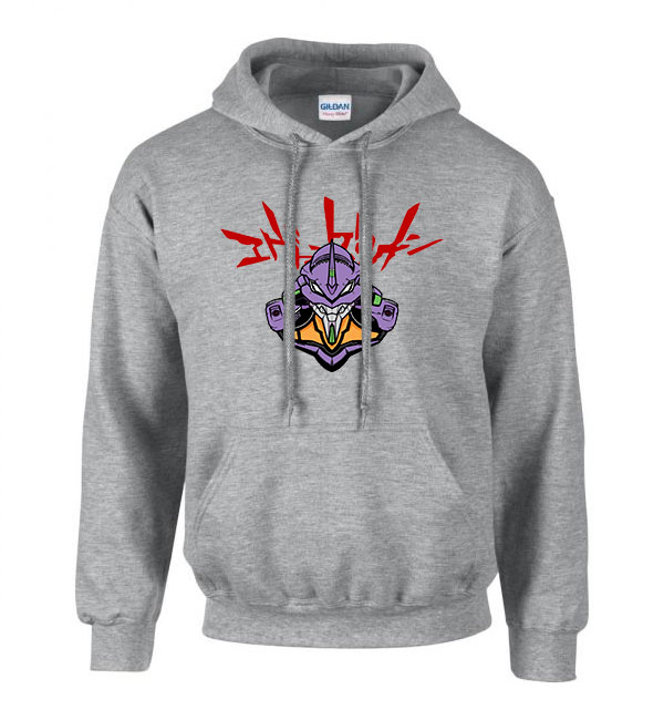 evangelion eva unit Sportszürke Férfi Kapucnis Pulóver