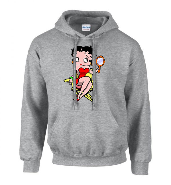 betty boop Sportszürke Férfi Kapucnis Pulóver