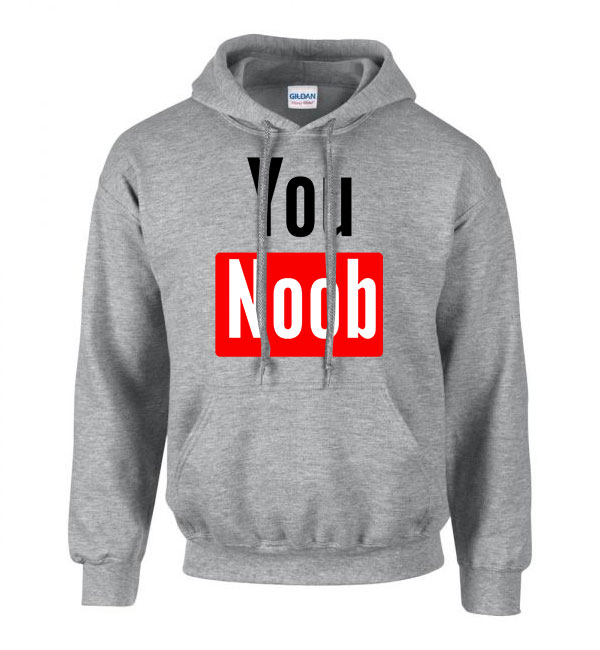 youtube you noob Sportszürke Férfi Kapucnis Pulóver