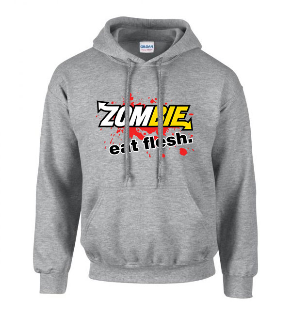 zombi zombis subway humor Sportszürke Férfi Kapucnis Pulóver