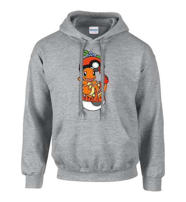 pokemon charmander Sportszürke Férfi Kapucnis Pulóver