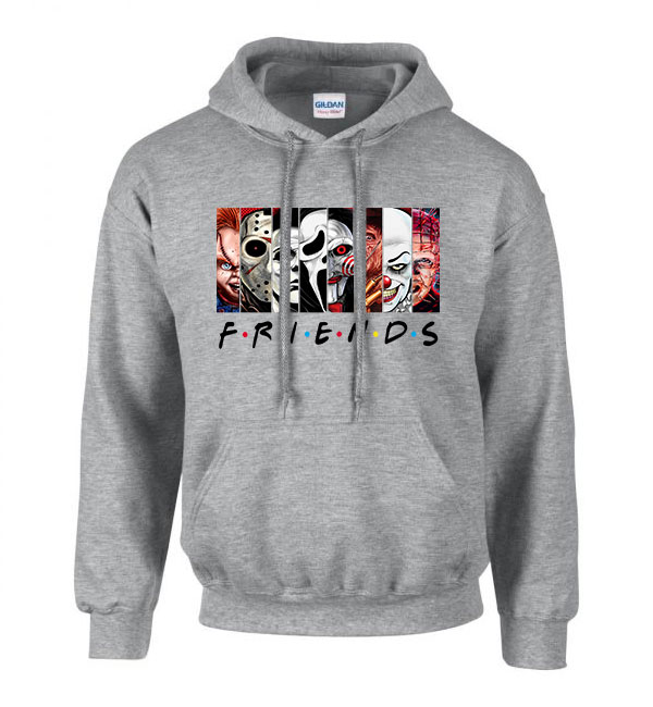 horror friends stephen king chuky freddy jason saw Sportszürke Férfi Kapucnis Pulóver