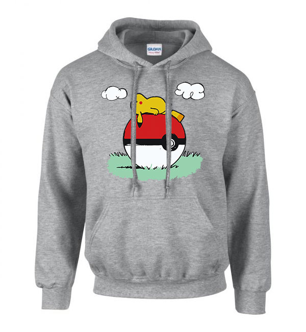 Pikachu Pokemon Snoopy Sportszürke Férfi Kapucnis Pulóver