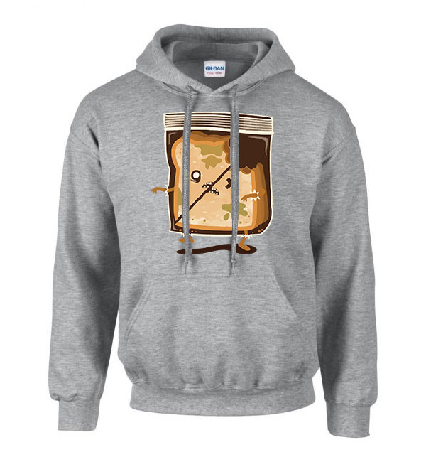 walking bread kenyér zombi humor Sportszürke Férfi Kapucnis Pulóver