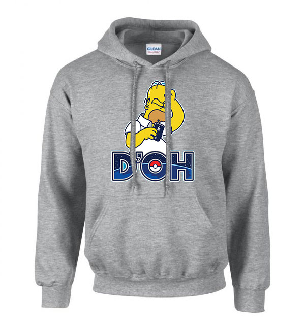 pokemon go homer simpson Sportszürke Férfi Kapucnis Pulóver