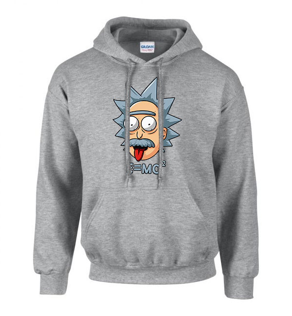rick és morty Sportszürke Férfi Kapucnis Pulóver