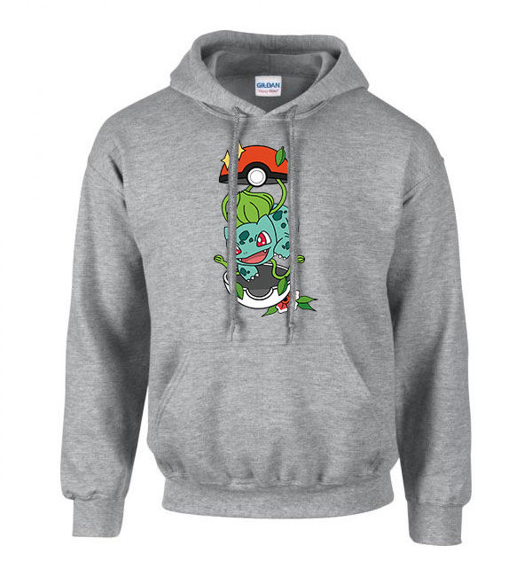 bulbasaur pokemon Sportszürke Férfi Kapucnis Pulóver