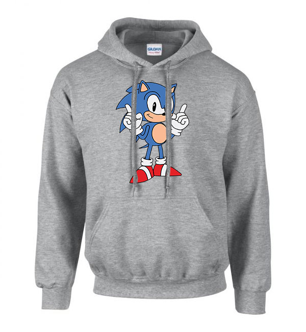 sonic Sportszürke Férfi Kapucnis Pulóver